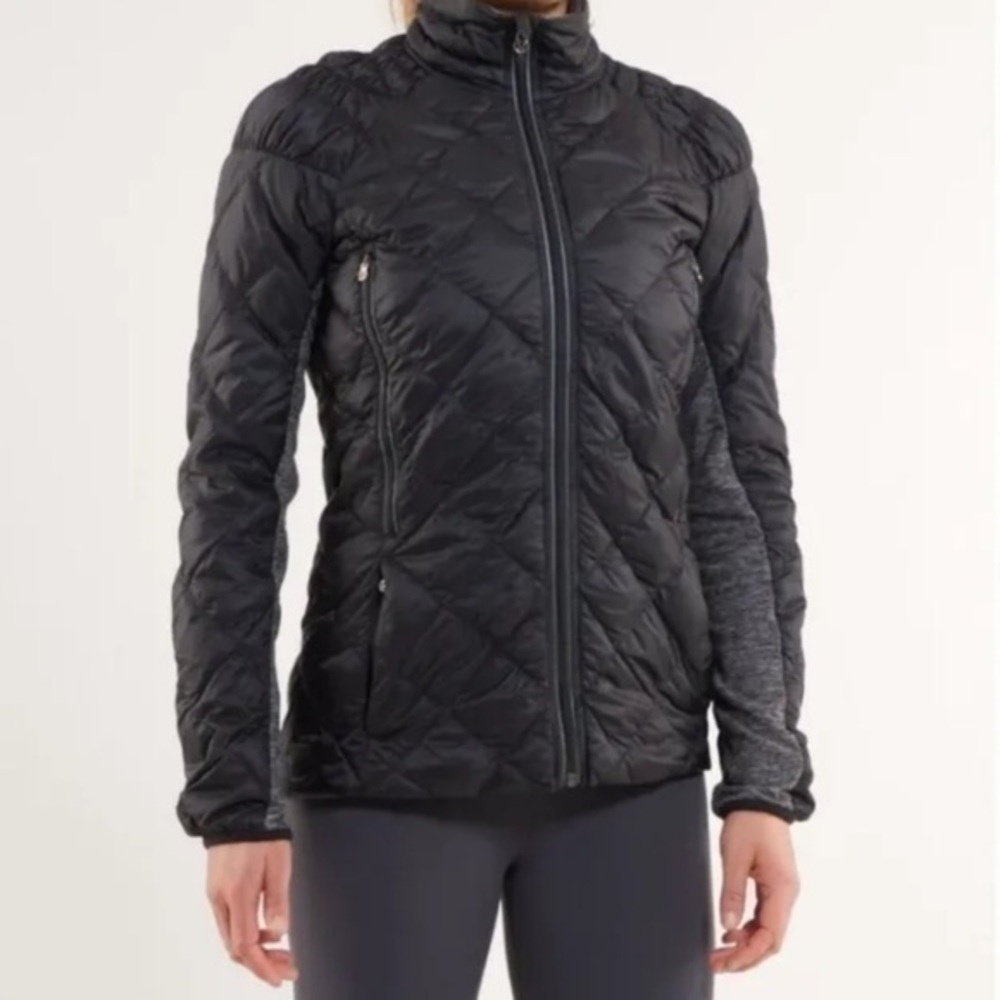 Lululemon Athletica Run Reversible Turn Around 650 Fill Down Black Jacket Sz 4